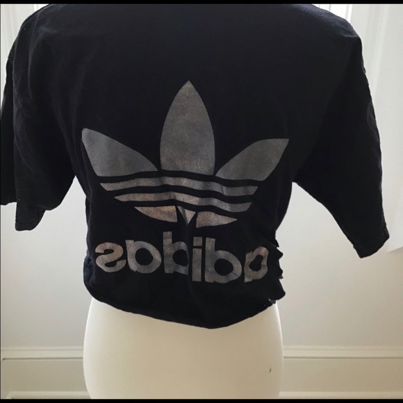 adidas Tops - Destroyed and Cropped Adidas Tee Shirt Top Medium